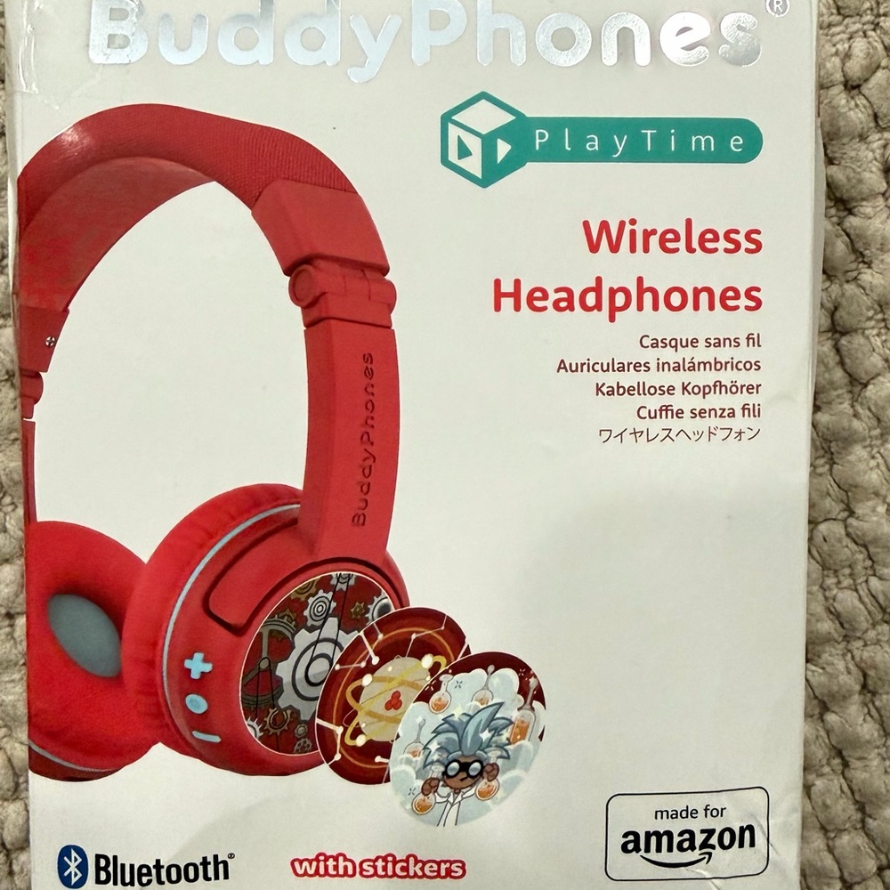 Playtime Buddy Phones Red Headphones Wireless Bluetooth